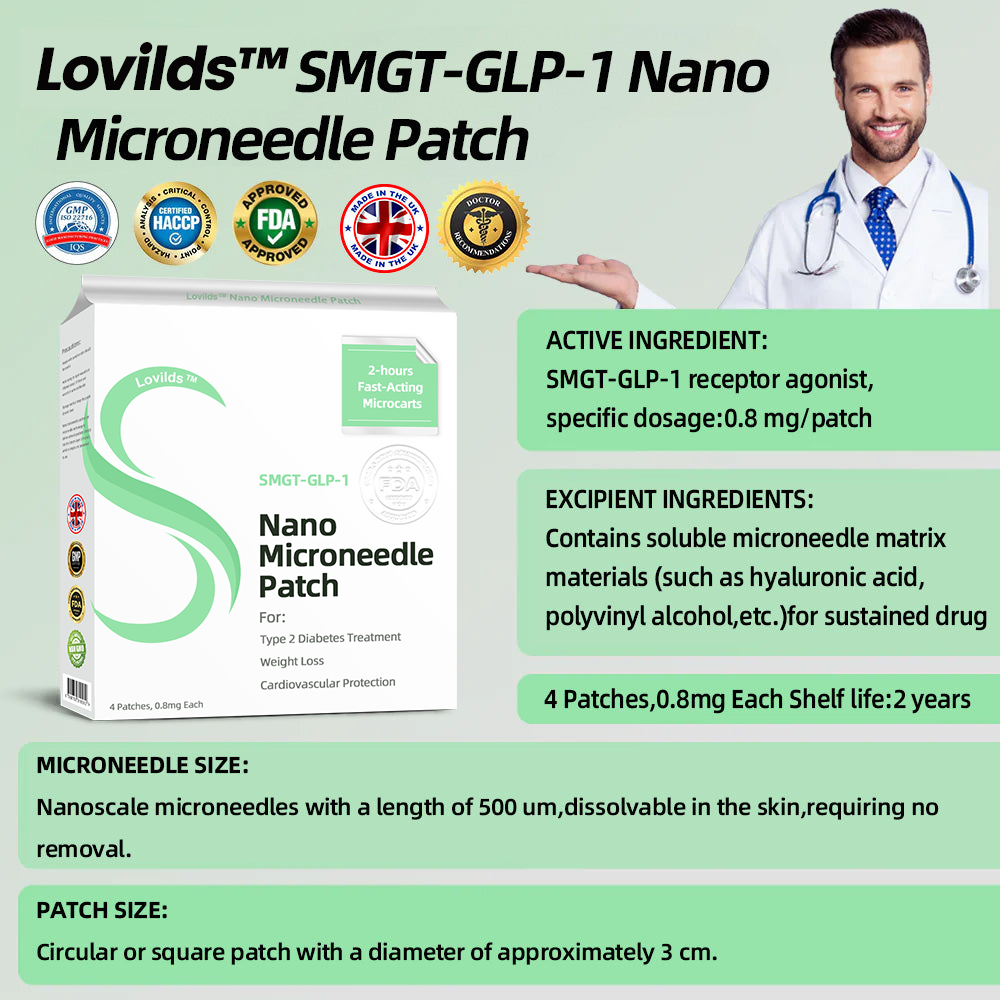 See results in 7 days🌲LOVILDS™ SMGT-GLP-1 Nano Microneedle Patch(Painless, long-lasting, addressing diabetes, obesity, and cardiovascular diseases)