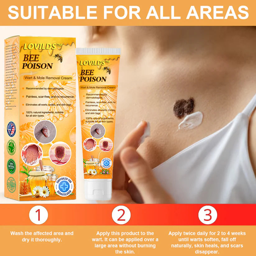 LOVILDS™ Bee Poison Wart & Tag Removal Cream(👨‍⚕Suitable for all skin types)🐝